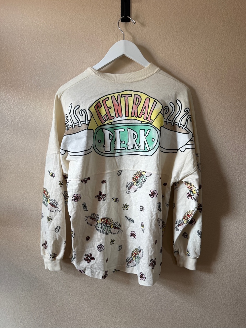 Central Perk FRIENDS Spirit Jersey Cream Graphic Long-Sleeve Shirt